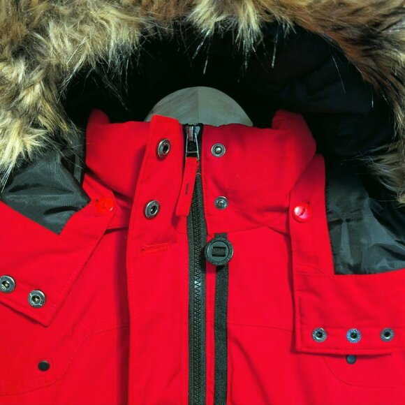 LIKE NEW (Repaired Inner Seam) Alpine Tek Womens Red Down Parka Winter Jacket XS - Picture 4 of 12